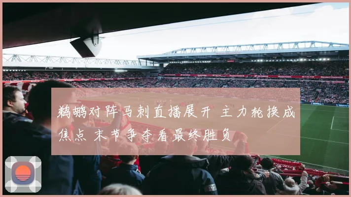 鹈鹕对阵马刺直播展开 主力轮换成焦点 末节争夺看最终胜负