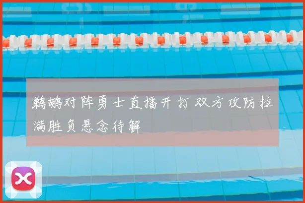 鹈鹕对阵勇士直播开打 双方攻防拉满胜负悬念待解